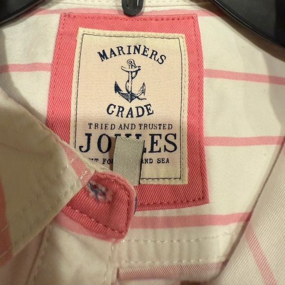 Joules Pink and White Striped cotton shirt - Picture 6 of 6